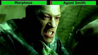 Morpheus vs Agent Smith  The Matrix  with healthbars [upl. by Nywde]