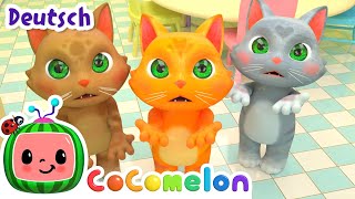 Drei Kaetzchen  CoComelon  JJs Animal Time Deutsch  Cartoons und Kinderlieder [upl. by Ecirpac]