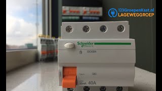 Schneider Electric Aardlekschakelaar 4polig 30mA  Hoe ziet deze aaardlekschakelaar er uit [upl. by Ahtanaram]