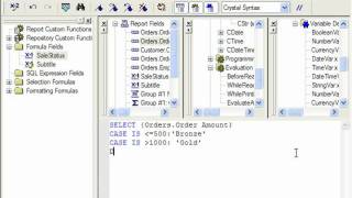 Crystal Reports Tutorial Using the quotSelectCasequot Statement Business Objects Training Lesson 146 [upl. by Savart]