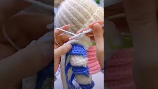 Crochet 🧶 Cap making Tutorial Woolen Craft ideas music arabic shortsviral diy artandcraft [upl. by Hgielyak]