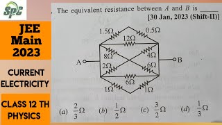 The equivalent resistance between A and B is  JEE Main  30 Jan 2023  Shift  II [upl. by Nnyliak730]