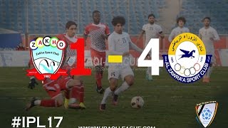 اهداف مباراة الزوراء 41 زاخو  الدوري العراقي الممتاز 201617 الجولة 19 [upl. by Aehtla]