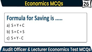 Part 26  Economics MCQs  FPSC  PPSC MCQs Accountant and Audit Officer  Lecturer Commerce MCQs [upl. by Reinhold185]