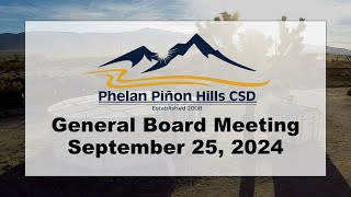 Phelan Piñon Hills CSD Special Board Meeting  September 24 2024 [upl. by Whitehurst]