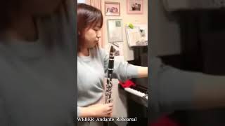 WEBER Concertino Rehearsing② clarinet piano shorts [upl. by Yerac]