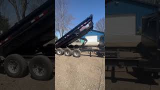 Pj Gooseneck Dump Trailer Dumping Topsoil shorts [upl. by Aikmat]