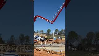 House slab construction concretepump alliance alkohall nc easymoney concrete trucks [upl. by Sherborn]