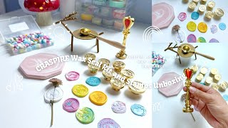 CRASPIRE Wax Seal Kit and Stamps Unboxing  tutorial on how to use wax seals for beginners 💖 [upl. by Aerahs266]