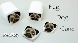 How to make a millefiori cane Pug Dog  Polymer clay tutorial [upl. by Eisus643]