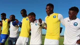 Richards Bay FC Coach celebrates with players after win [upl. by Tellford]