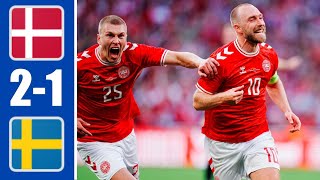 Denmark vs Sweden HIGHLIGHTS 21 Eriksen goal and Hojlund [upl. by Helmer]