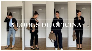 💁🏻‍♀️ 5 OUTFITS para ir a la oficina 💁🏻‍♀️  Armario cápsula [upl. by Atinet465]