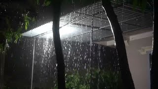 Pluie sur un toit en tôle  ÉCRAN NOIR  Dormir étudier se détendre méditer  Bruit blanc  ASMR [upl. by Kappenne]