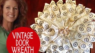 How to Make a Door Wreath Using Old Books [upl. by Ilarin]