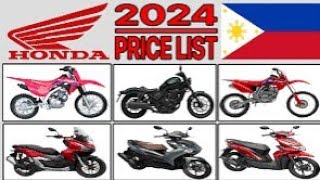 Updated 2024 HONDA MOTORCYCLES PRICE LIST in Philippines [upl. by Naam]