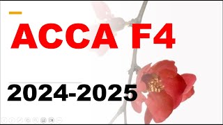 ACCA F4 20242025 [upl. by Anez]