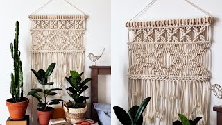 DIY Macrame Wall Hanging  Tutorial for beginners [upl. by Illek]