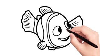 HOW TO DRAW FINDING NEMO EASY STEP BY STEP DOODLES [upl. by Asilegna]