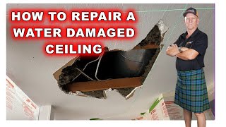 How to Patch Drywall Hole on a Ceiling DIY Drywall Repair Tutorial Part 1 Installing drywall [upl. by Weber]