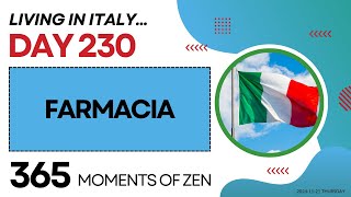 Living in Italy  FARMACIA  Day 230  Moving from Canada to Italy  365 Moments of Zen [upl. by Emogene]