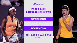 Sloane Stephens vs Marie Bouzkova  2022 Guadalajara Final  WTA Match Highlights [upl. by Gelman892]