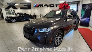 NEW ARRIVAL 2023 BMW X3 M40i Dark Graphite Metallic on Black Sensatec [upl. by Aihsak]