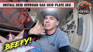 Skid Row Offroad Jeep Wrangler JKU Offroad Gas Skid Plate Install  Protect Your Tank on the Trails [upl. by Ahsekar]