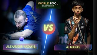 ALEXANDER KAZAKIS VS AJ MANAS  2024 WORLD POOL CHAMPIONSHIP billiards 9ballpool highlights [upl. by Naga372]