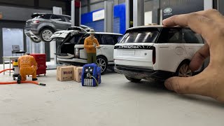 DIY Tiny Land Rover Service Center Diorama  Mini Land Rover Range Rover Scale Model Cars [upl. by Eolhc60]