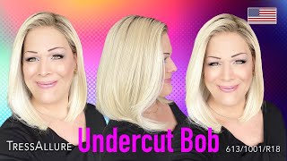 TressAllure Undercut Bob in 6131001R18 wig review [upl. by Anertac727]