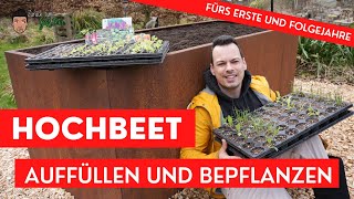 Hochbeet vorbereiten und Bepflanzen im Frühjahr  Befüllung und Aussaat [upl. by Brandtr]