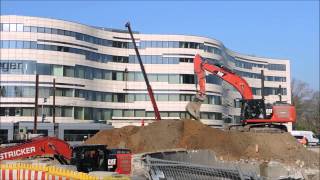 Bagger CAT 329E und 336E Baustelle Zufahrt Tiefgarage [upl. by Anayaran]