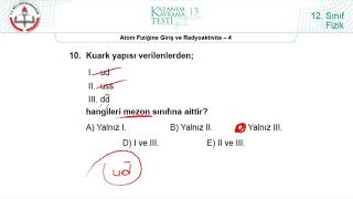 12Sınıf MEB Fizik Kazanım Kavrama Testi13 Atom Fiziğine Grş ve Radyoaktivite4 20182022 pdf [upl. by Euhsoj]