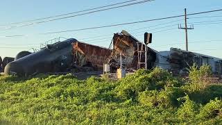 Train derailment in Donaldsonville Louisiana on Oct 18 2024 [upl. by Ahsemot]