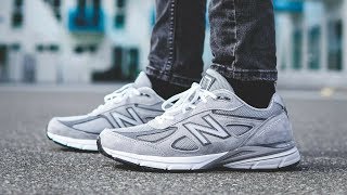 New Balance 990V4 “Grey“  ON FEET [upl. by Lebasiairam]