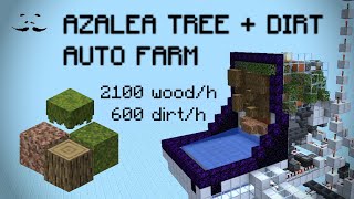 Minecraft 1204  Automatic azalea tree farm  dirt wood moss [upl. by Sherill527]