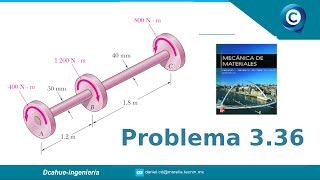 ÁNGULO DE TORSIÓN  MECÁNICA DE MATERIALES  BEER  EJERCICIO 336 [upl. by Savory]