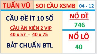 TRỰC TIẾP XSMB 0412  DỰ ĐOÁN XSMB 0412  SOI CẦU XSMB  XỔ SỐ MIỀN BẮC  XSMB  TUẤN VŨ SOI CẦU [upl. by Tamer767]