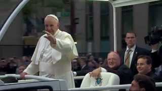 Pope Francis Arrives at St Patricks Cathedral [upl. by Gnirol]