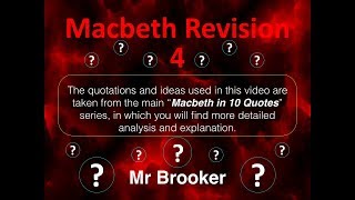 Macbeth Revision 4 [upl. by Aniham]