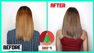 CHEAP DIY TO GET RID OF BRASSY HAIR AT HOME ORANGE HAIR TO ASHY HAIR   Lolly Isabel [upl. by Federico512]