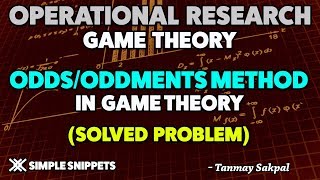 OddsOddments Method in Game Theory2x2 Matrix Solved Example  Operations Research [upl. by Jangro]