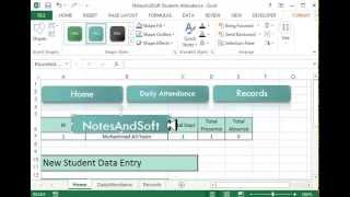 Excel VBA project  Project on Daily Attendance Sheet Using Macro Tutorial  3 [upl. by Telford]