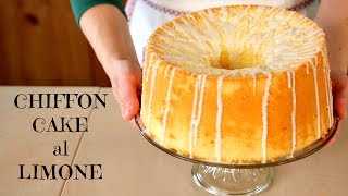 CHIFFON CAKE AL LIMONE Ricetta Facile  Glazed Lemon Chiffon Cake Easy Recipe [upl. by Marpet]