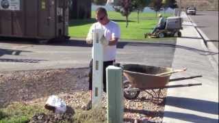 HOW TO INSTALL VINYL HORSE FENCE Part 1 [upl. by Bussy]