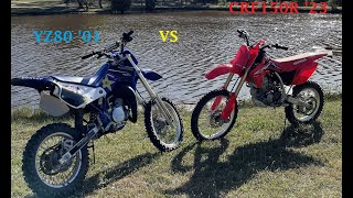 Honda CRF150R 2023 vs Yamaha YZ80 2001 Review amp Drag Race Challenge [upl. by Taggart714]