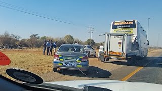 Intercape bus broken down next to N14 near Kuruman in South Africa [upl. by Kciderf390]