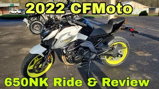 2022 CFMOTO 650NK Naked Sportbike Ride amp Review [upl. by Dareen]