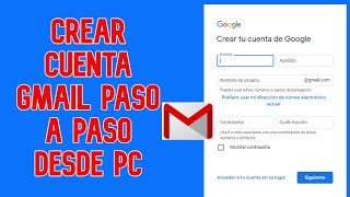 ✅ como CREAR CUENTA GMAIL 2022 Pc [upl. by Tzong125]